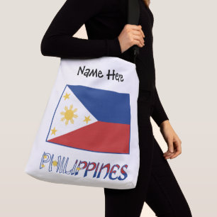 Filipijnen en Filipijnse vlag en uw naam Crossbody Tas