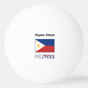 Filipijnen en Filipijnse vlag en uw naam Pingpongbal