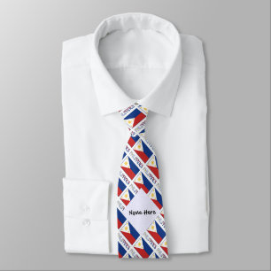 Filipijnen en Filipijnse vlag getegeld met uw naam Stropdas