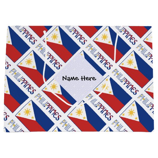 Filipijnen en Filippijnen Vlag Getuigd Groot Cadeauzakje (Voorkant)