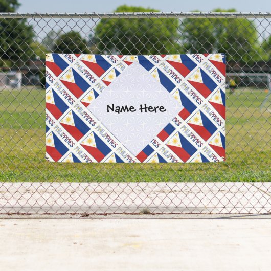Filipijnen en Filippijnen Vlag Getuigd Spandoek (Insitu)
