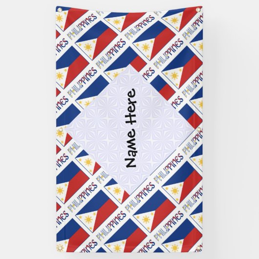 Filipijnen en Filippijnen Vlag Getuigd Spandoek (Verticaal)