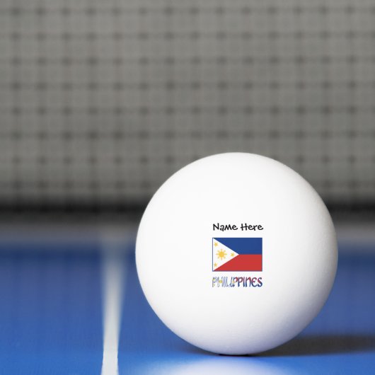 Filipijnen en Filippijnse vlag en Jouw naam Pingpongbal (Net)