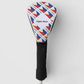 Filipijnen en Filippijnse vlag met Jouw naam Golfheadcover (Voorkant)