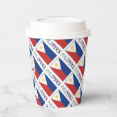 Filipijnen en Filippijnse vlag met Jouw naam Papieren Bekers (Links)