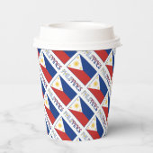 Filipijnen en Filippijnse vlag met Jouw naam Papieren Bekers (Achterkant)