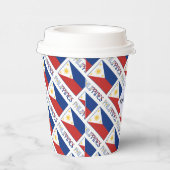 Filipijnen en Filippijnse vlag met Jouw naam Papieren Bekers (Rechts)