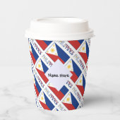 Filipijnen en Filippijnse vlag met Jouw naam Papieren Bekers (Voorkant)