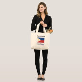 Filipijnen en Filippijnse vlag op persoonlijke tit Grote Tote Bag (Voorkant (model))