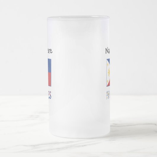 Filipijnen en Filippijnse vlag op persoonlijke tit Matglas Bierpul (Center)