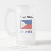 Filipijnen en Filippijnse vlag op persoonlijke tit Matglas Bierpul (Links)