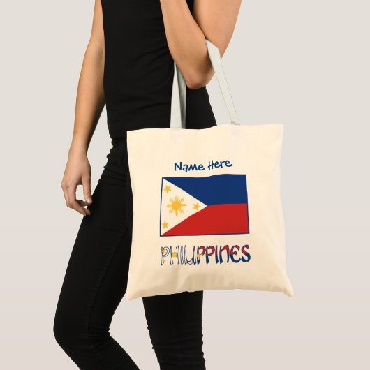 Filipijnen en Filippijnse vlag op persoonlijke tit Tote Bag (Voorkant (product))