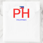 Filipijnen - Euro-stijl ovale Sticker (Tas)