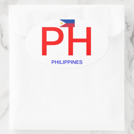 Filipijnen - Euro-stijl ovale Sticker (Tas)