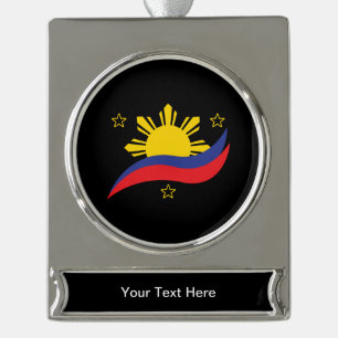 Filipijnen Filipijns Pinoy Vlag Verzilverd Banner Ornament