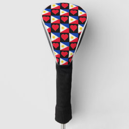 Filipijnen Golf Lover Heart Pattern Filipino Flag Golfheadcover