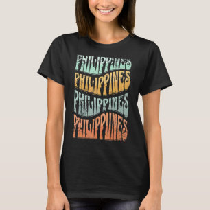 Filipijnen Groovy Retro 60s 70s Style Filipino Pr T-shirt