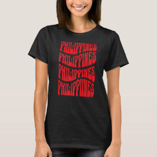Filipijnen Groovy Retro 60s 70s Style Filipino Pr T-shirt