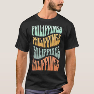 Filipijnen Groovy Retro 60s 70s Style Filipino Pr T-shirt