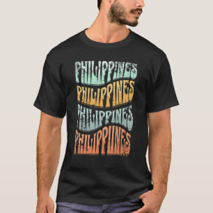 Filipijnen Groovy Retro Jaren 60 70 Stijl Filipijn T-shirt