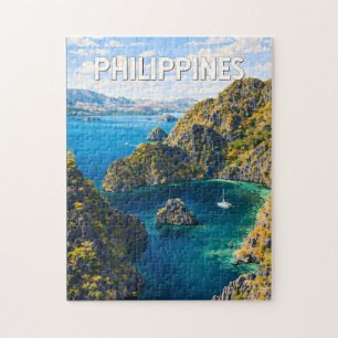 Filipijnen Illustratie Reis Kunst Vintage Legpuzzel