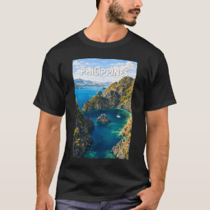 Filipijnen Illustratie Reis Kunst Vintage T-shirt
