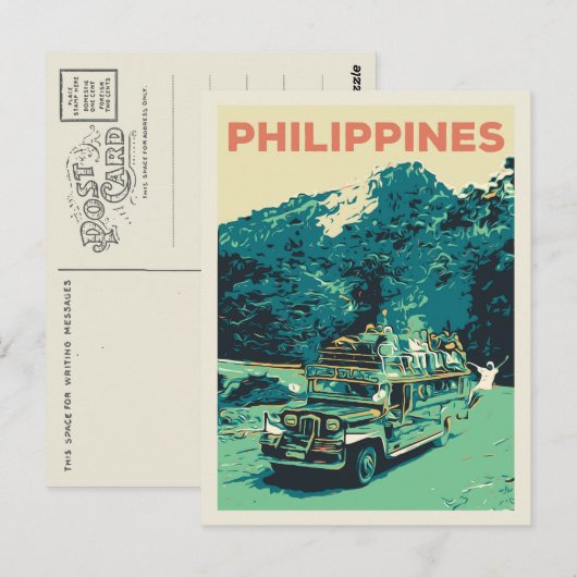 Filipijnen, jeepney in Luzon, centraal cordillera Briefkaart (Voorkant / Achterkant)