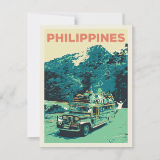 Filipijnen, jeepney in Luzon, centraal cordillera Briefkaart