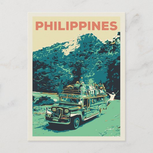 Filipijnen, jeepney in Luzon, centraal cordillera Briefkaart (Voorkant)