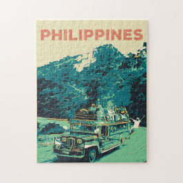 Filipijnen, jeepney in Luzon, centraal cordillera Legpuzzel