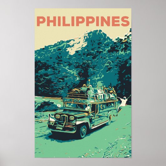 Filipijnen, jeepney in Luzon, centraal cordillera Poster (Voorkant)