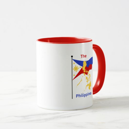 Filipijnen Kaart & Vlag Koffie Mok (Voorkant rechts)