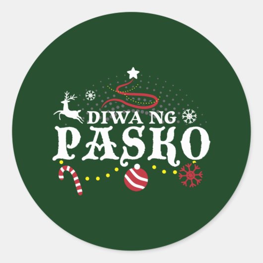 Filipijnen kerstdialoog - Diwa ng Pasko Ronde Sticker (Voorkant)