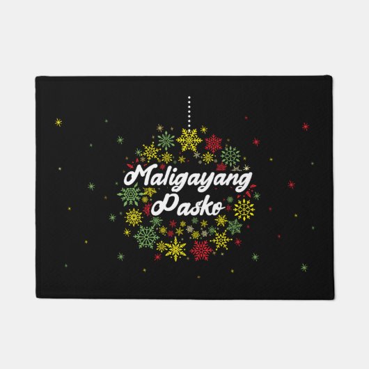 Filipijnen: Kerstmis Maligayang Pasko Snowflakes Deurmat (Voorkant)
