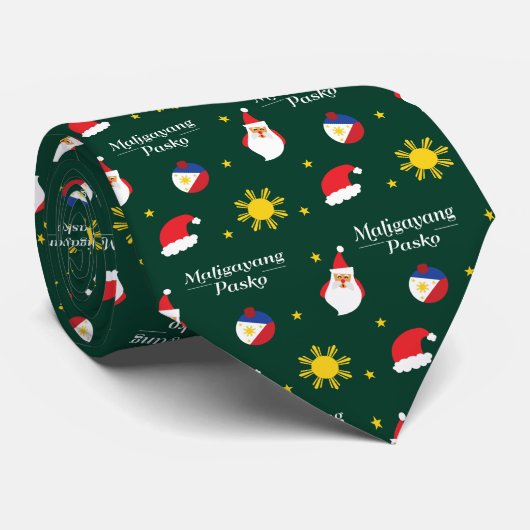 Filipijnen Kerstmis Prettig Kerstfeest Tagalog Stropdas (Opgerold)
