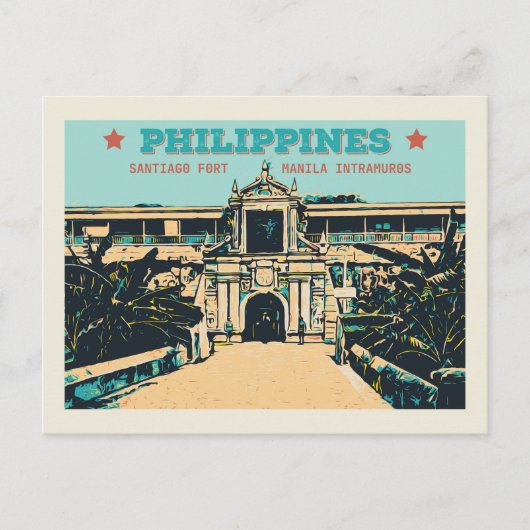 Filipijnen: Manila Intramuros Santiago fort Briefkaart (Voorkant)