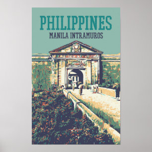 Filipijnen: Manila Intramuros Santiago fort Poster