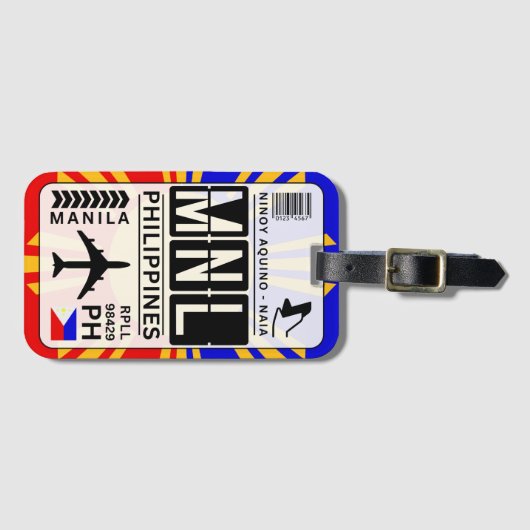 Filipijnen Manilla Bagagelabel (Voorkant (horizontaal))