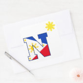 Filipijnen N Sun Vierkante Sticker (Envelop)