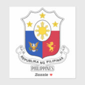 Filipijnen nationaal wapenschild patriottisch sticker (Vel)