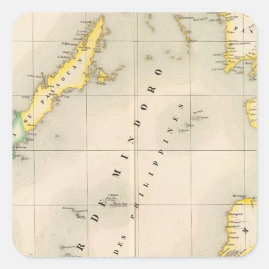 Filipijnen Oceania nr. 6 Vierkante Sticker (Voorkant)