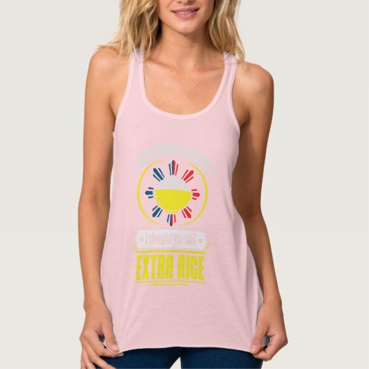 Filipijnen - oefening Extra Rijst Foodie Pun Tanktop (Voorkant)