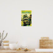 Filipijnen, overbelaste jeepney poster (Keuken)