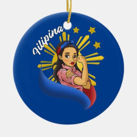 Filipijnen Pinay Filipina Pride Strong Proud Keramisch Ornament (Voorkant)
