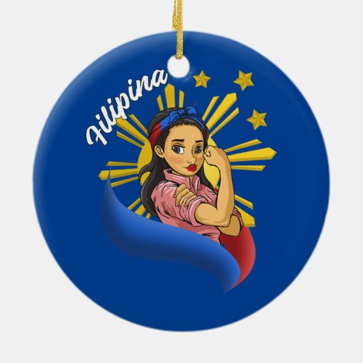 Filipijnen Pinay Filipina Pride Strong Proud Keramisch Ornament (Achterkant)