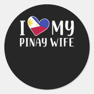 Filipijnen Pinay Love Wife Pinoy Husband Ronde Sticker