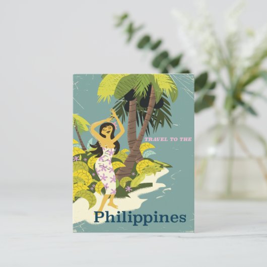 Filipijnen poster Vintage Briefkaart (Staand voorkant)