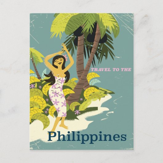 Filipijnen poster Vintage Briefkaart (Voorkant)