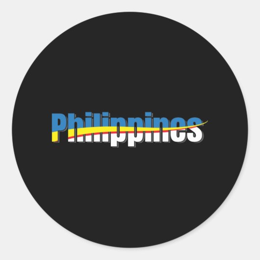 Filipijnen - Pride - Typografie Art Ronde Sticker (Voorkant)