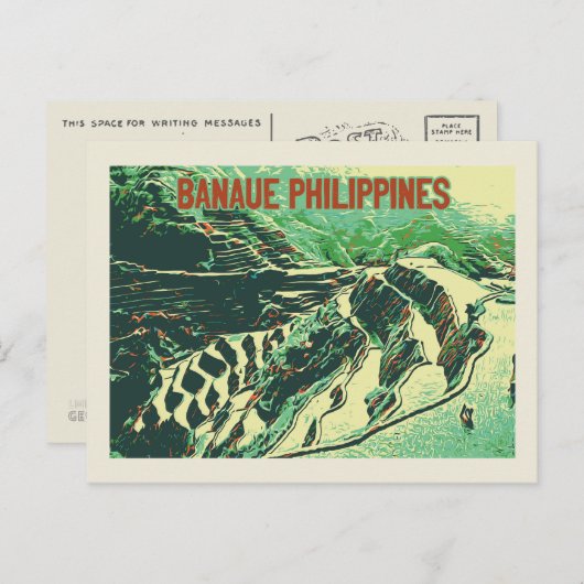 Filipijnen, rijstterrassen op het eiland Banaue Lu Briefkaart (Voorkant / Achterkant)